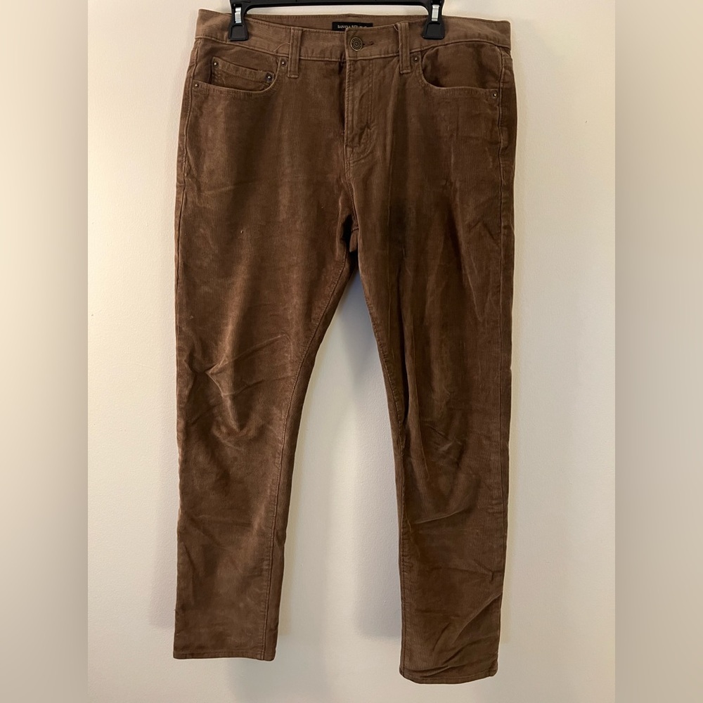 Mens Brown Slim Fit Corduroy Pants - Banana Republic